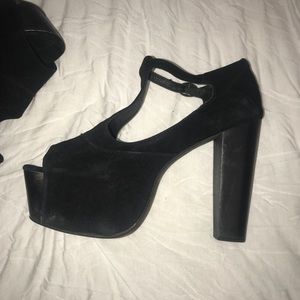 Jeffrey Campbell Suede T-Strap Platforms